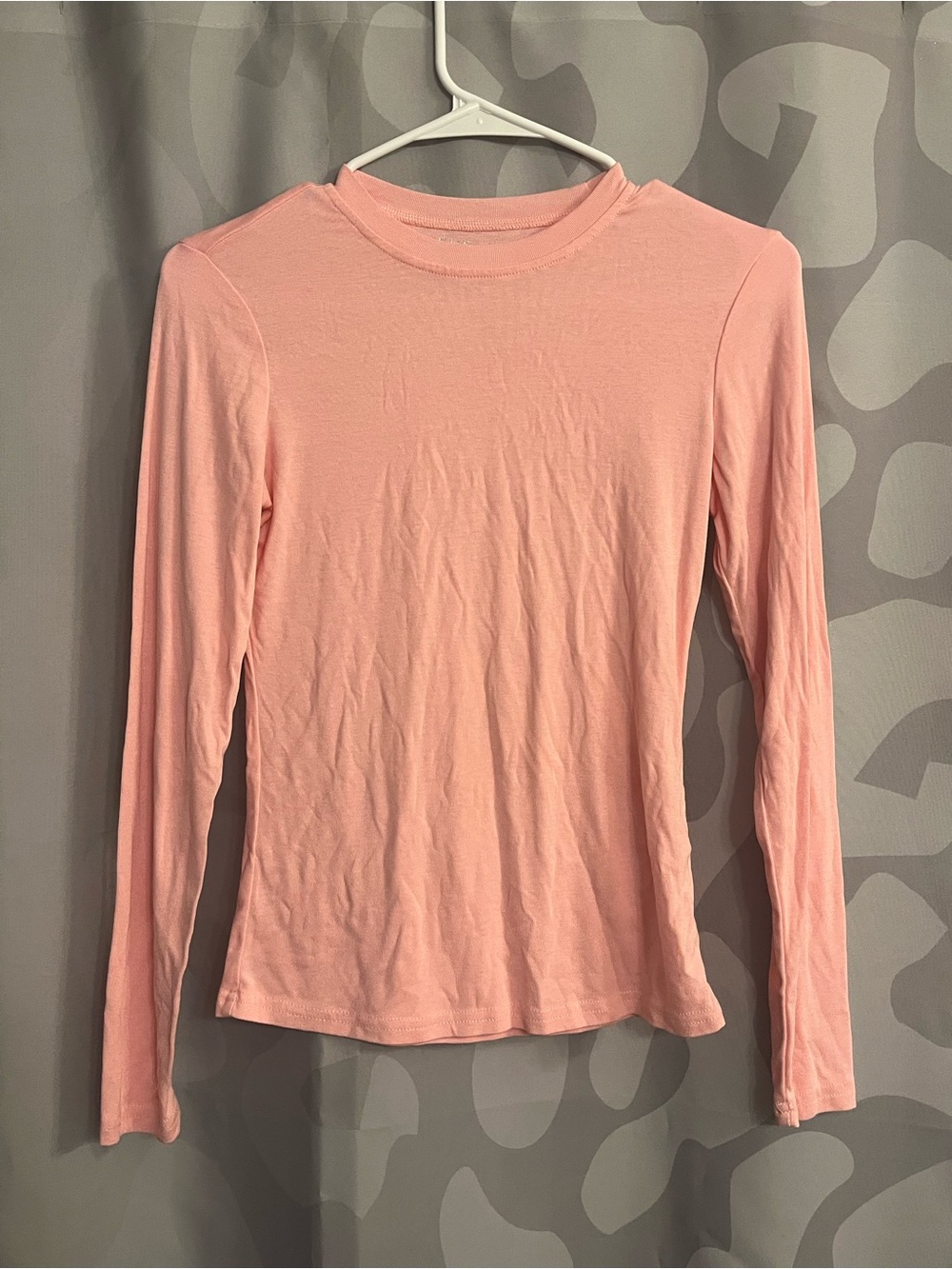 SHEIN Light Pink Long Sleeve Crewneck Top